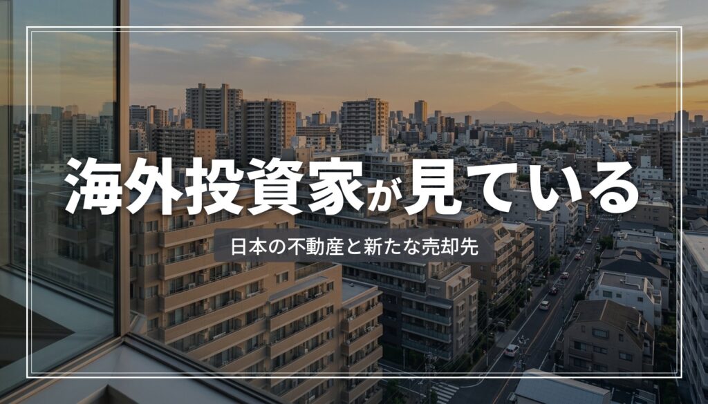 海外投資家が注目する日本の不動産投資｜オーナーの新たな売却先