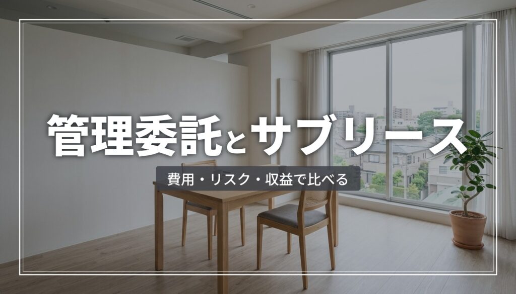 管理委託とサブリースの違いを比較｜費用・リスク・収益で選ぶ
