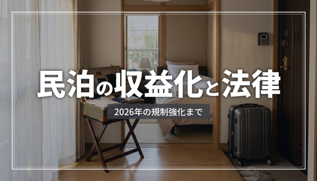 民泊の収益化と法律【2026年最新】住宅宿泊事業法の仕組みと規制強化