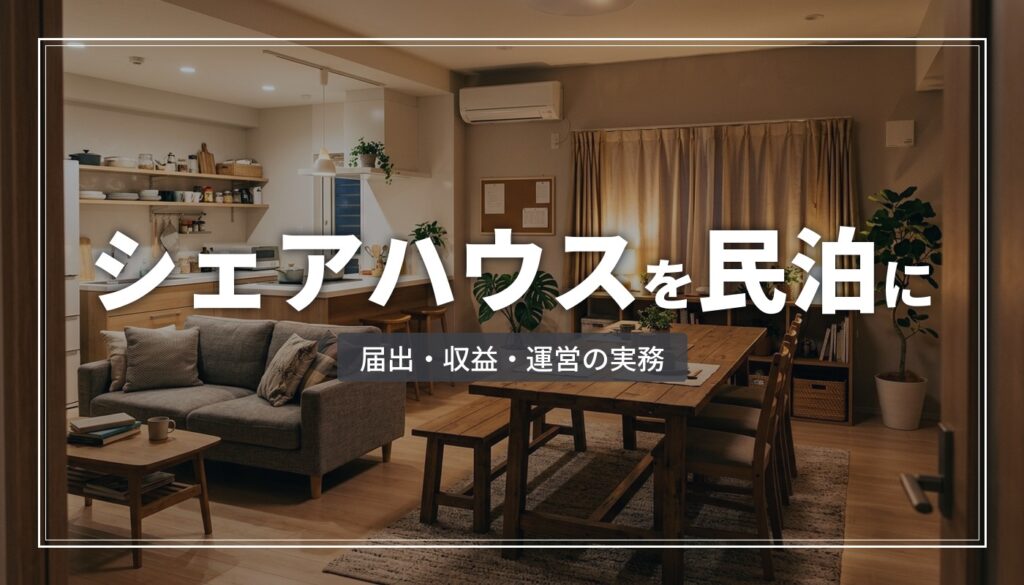 シェアハウスの民泊転用｜届出・収益・運営の実務を解説