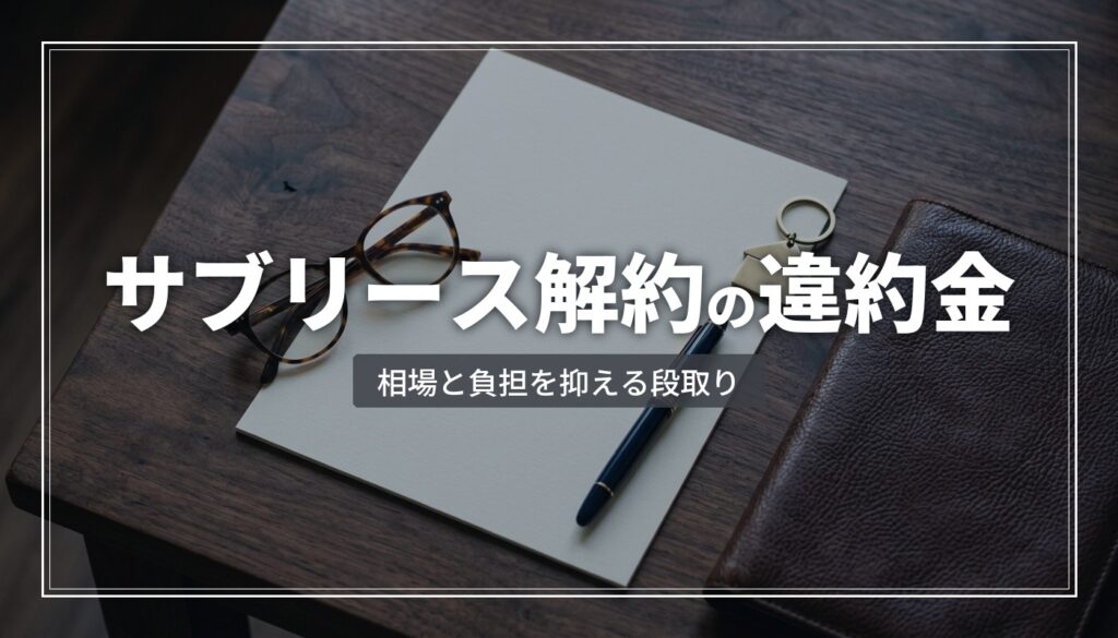 サブリース解約の違約金は？相場・注意点を解説【2026年版】