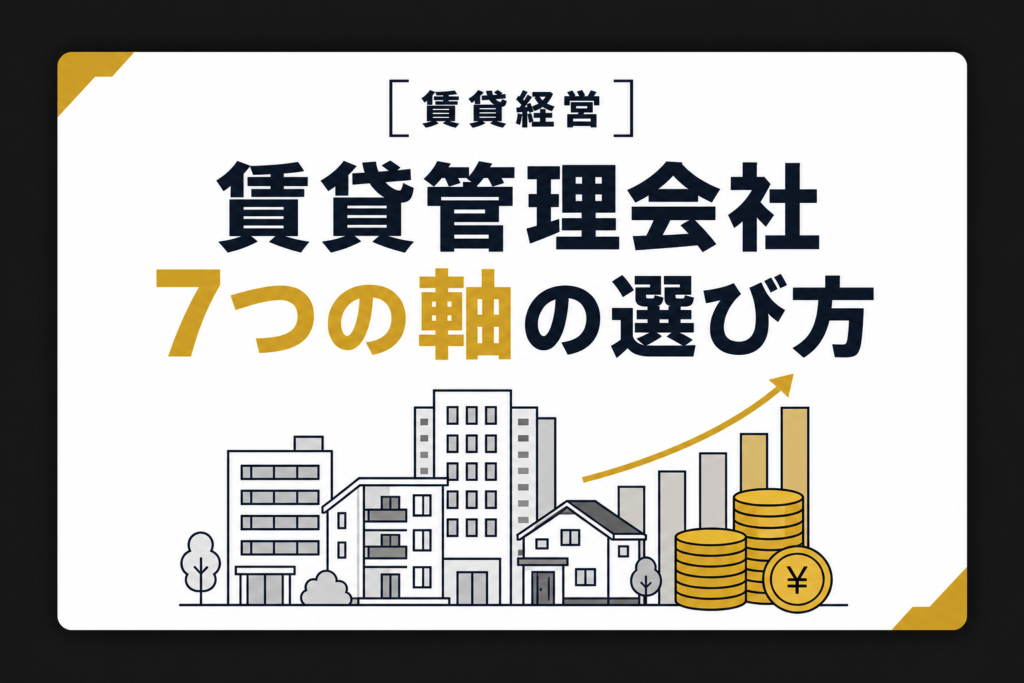 賃貸管理会社の選び方｜比較すべき7つのポイント【2026年版】