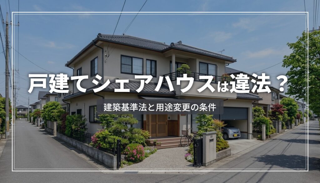 戸建てをシェアハウスにするのは違法？法規制と満たすべき条件